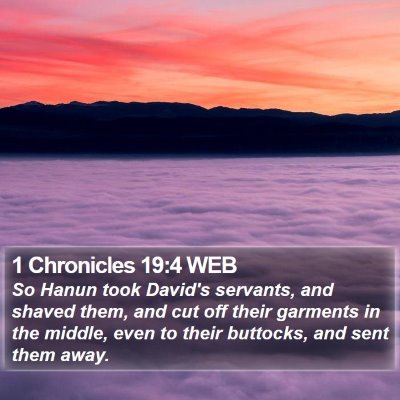 1 Chronicles 19:4 WEB Bible Verse Image