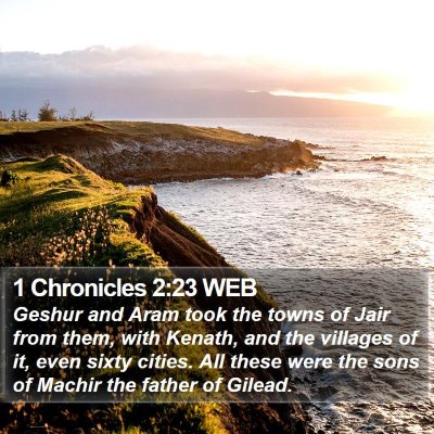1 Chronicles 2:23 WEB Bible Verse Image