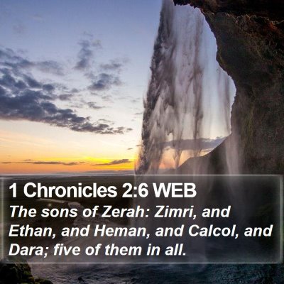 1 Chronicles 2:6 WEB Bible Verse Image