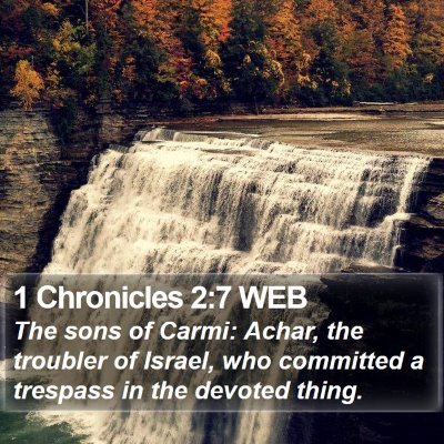 1 Chronicles 2:7 WEB Bible Verse Image