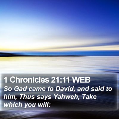 1 Chronicles 21:11 WEB Bible Verse Image