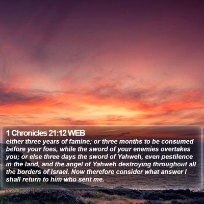 1 Chronicles 21:12 WEB Bible Verse Image