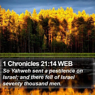 1 Chronicles 21:14 WEB Bible Verse Image