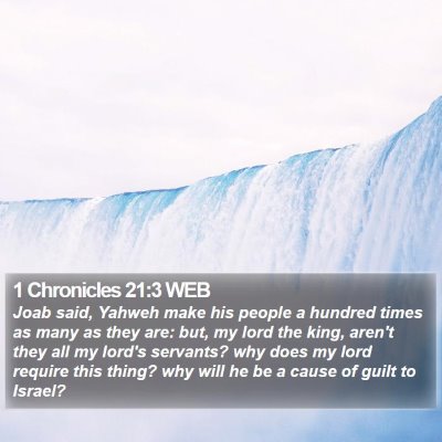1 Chronicles 21:3 WEB Bible Verse Image