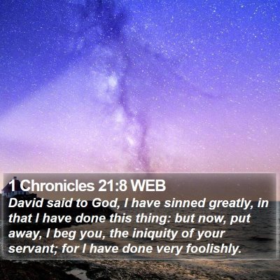 1 Chronicles 21:8 WEB Bible Verse Image