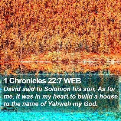 1 Chronicles 22:7 WEB Bible Verse Image
