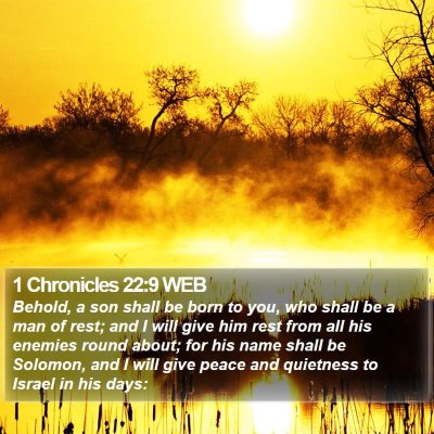 1 Chronicles 22:9 WEB Bible Verse Image