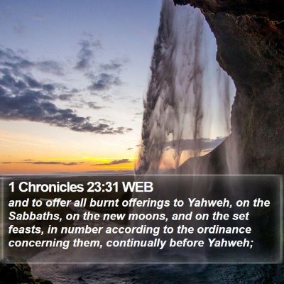 1 Chronicles 23:31 WEB Bible Verse Image