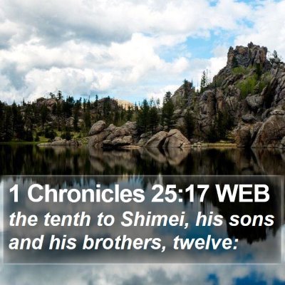 1 Chronicles 25:17 WEB Bible Verse Image