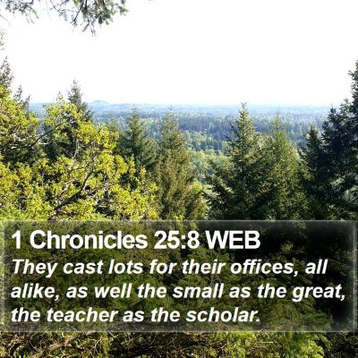 1 Chronicles 25:8 WEB Bible Verse Image