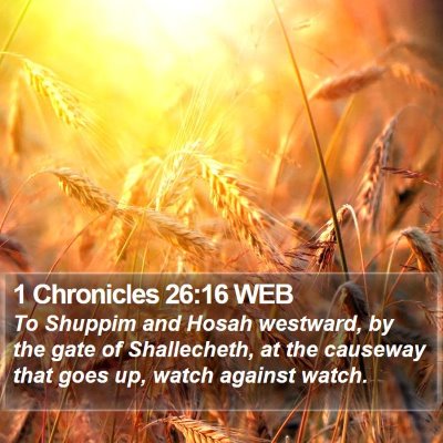 1 Chronicles 26:16 WEB Bible Verse Image