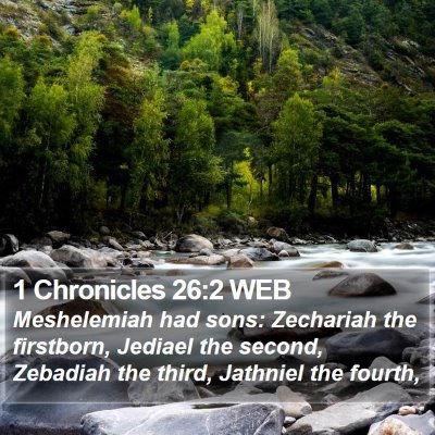 1 Chronicles 26:2 WEB Bible Verse Image