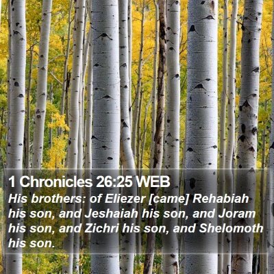 1 Chronicles 26:25 WEB Bible Verse Image