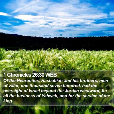 1 Chronicles 26:30 WEB Bible Verse Image