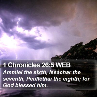 1 Chronicles 26:5 WEB Bible Verse Image