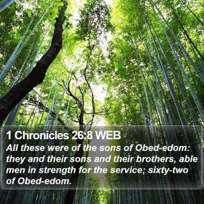 1 Chronicles 26:8 WEB Bible Verse Image