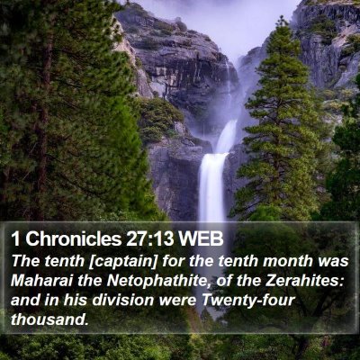 1 Chronicles 27:13 WEB Bible Verse Image