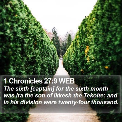 1 Chronicles 27:9 WEB Bible Verse Image
