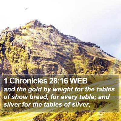 1 Chronicles 28:16 WEB Bible Verse Image