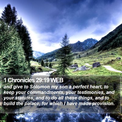1 Chronicles 29:19 WEB Bible Verse Image
