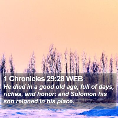 1 Chronicles 29:28 WEB Bible Verse Image