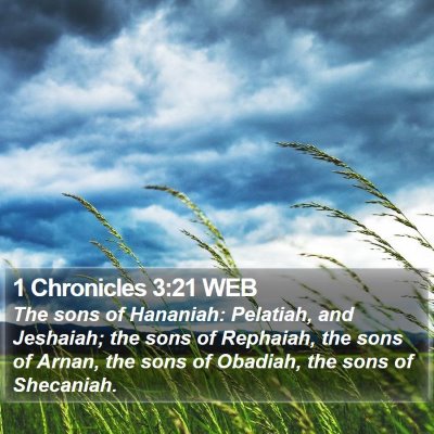1 Chronicles 3:21 WEB Bible Verse Image
