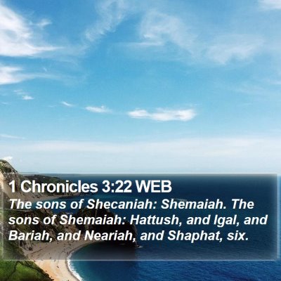 1 Chronicles 3:22 WEB Bible Verse Image