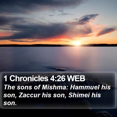 1 Chronicles 4:26 WEB Bible Verse Image