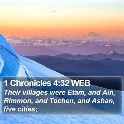 1 Chronicles 4:32 WEB Bible Verse Image