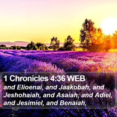 1 Chronicles 4:36 WEB Bible Verse Image