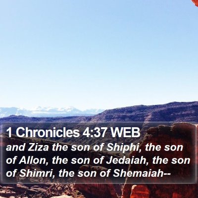 1 Chronicles 4:37 WEB Bible Verse Image