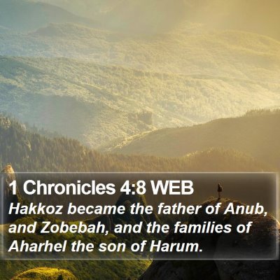 1 Chronicles 4:8 WEB Bible Verse Image