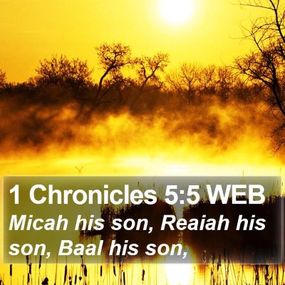 1 Chronicles 5:5 WEB Bible Verse Image