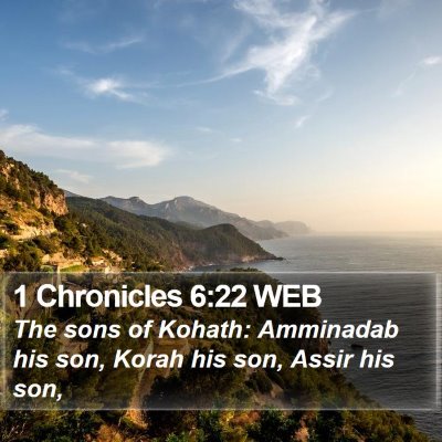 1 Chronicles 6:22 WEB Bible Verse Image