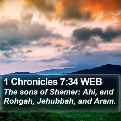 1 Chronicles 7:34 WEB Bible Verse Image