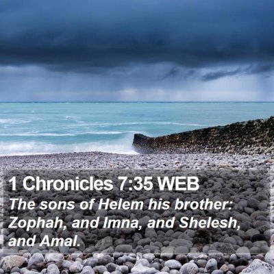 1 Chronicles 7:35 WEB Bible Verse Image
