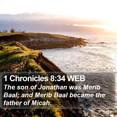 1 Chronicles 8:34 WEB Bible Verse Image