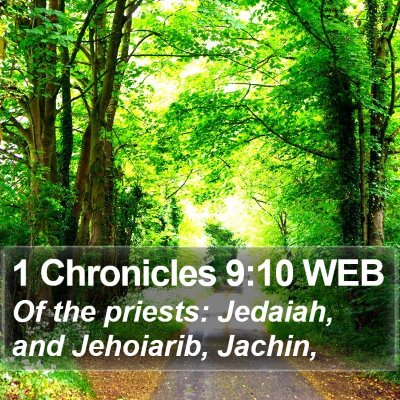 1 Chronicles 9:10 WEB Bible Verse Image