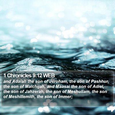 1 Chronicles 9:12 WEB Bible Verse Image