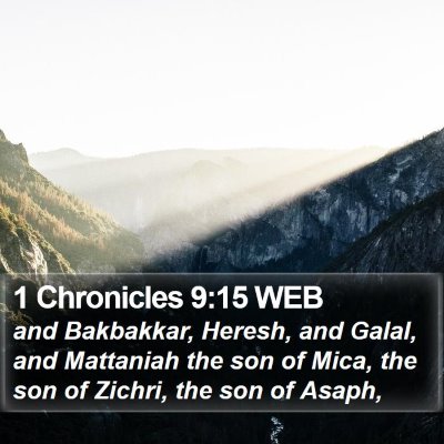 1 Chronicles 9:15 WEB Bible Verse Image