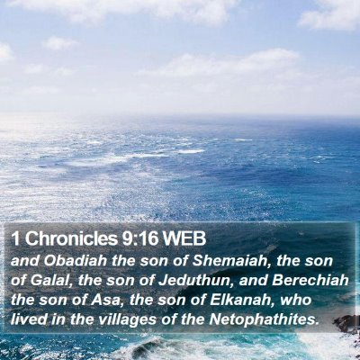 1 Chronicles 9:16 WEB Bible Verse Image