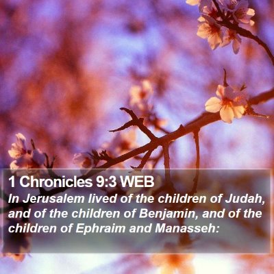 1 Chronicles 9:3 WEB Bible Verse Image