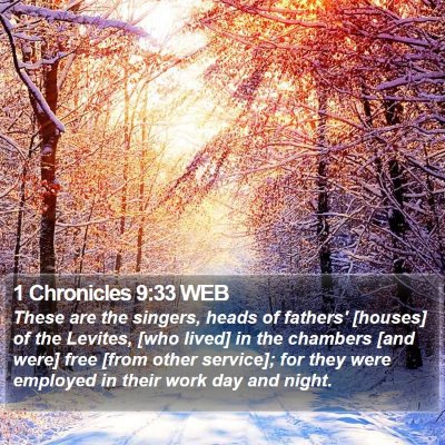 1 Chronicles 9:33 WEB Bible Verse Image