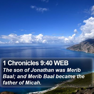 1 Chronicles 9:40 WEB Bible Verse Image