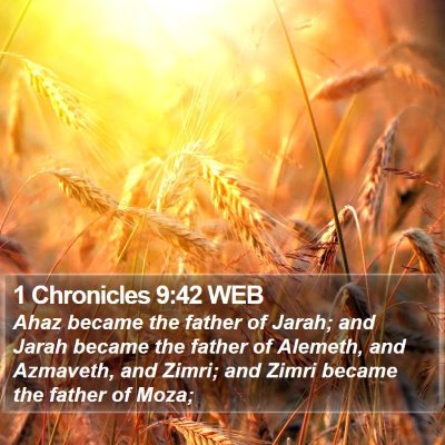 1 Chronicles 9:42 WEB Bible Verse Image