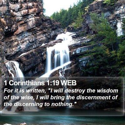 1 Corinthians 1:19 WEB Bible Verse Image