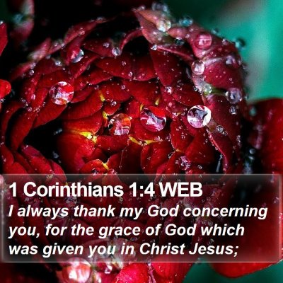 1 Corinthians 1:4 WEB Bible Verse Image