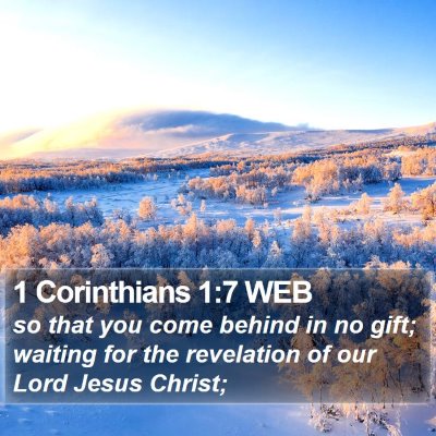 1 Corinthians 1:7 WEB Bible Verse Image