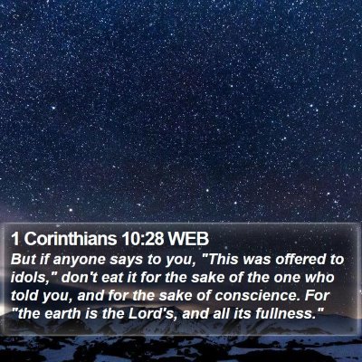 1 Corinthians 10:28 WEB Bible Verse Image
