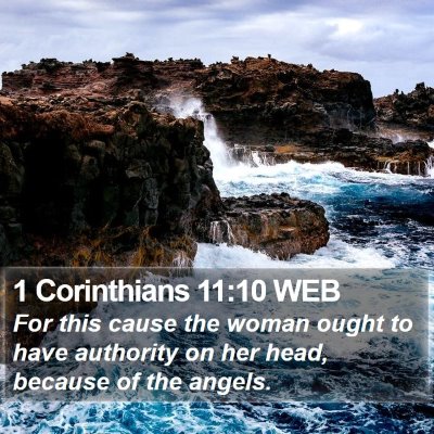 1 Corinthians 11:10 WEB Bible Verse Image